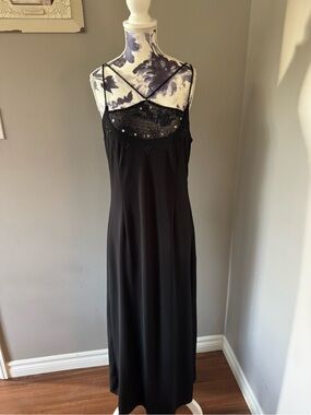 Y2K Jessica Black Beaded Evening Dress